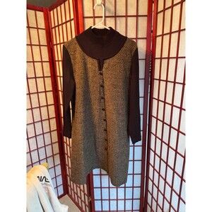Sag Harbor Brown and Black Sweater Dress 70’s Size Medium